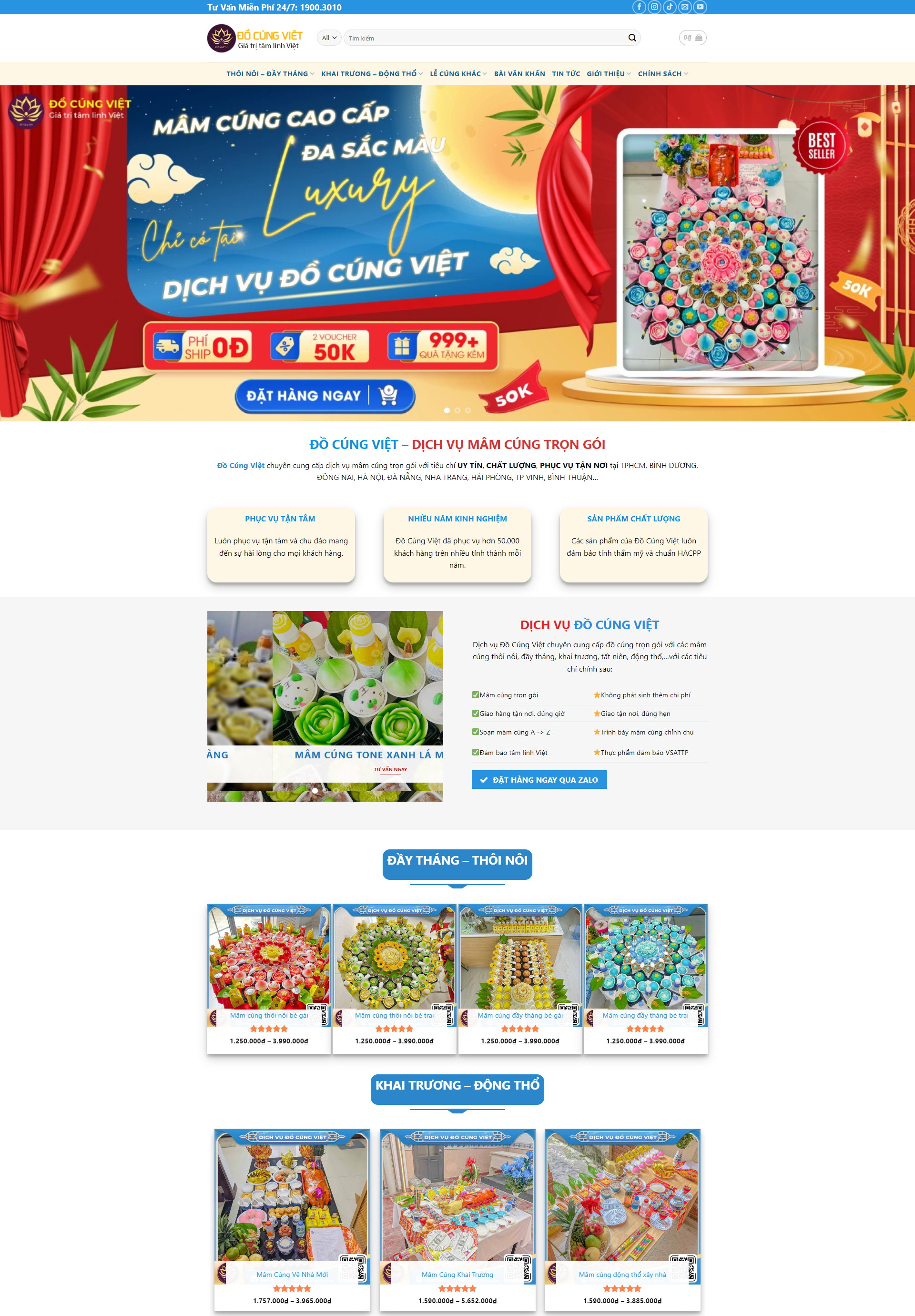 Thiết kế website Dịch vụ đồ cúng 